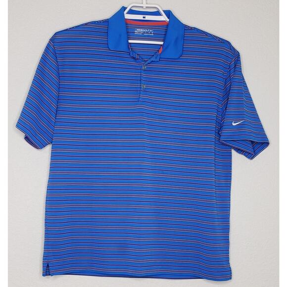 Nike Other - Nike Golf Mens Polo Shirt Large Blue Orange Short Sleeve Nike Fit Dry Breathable